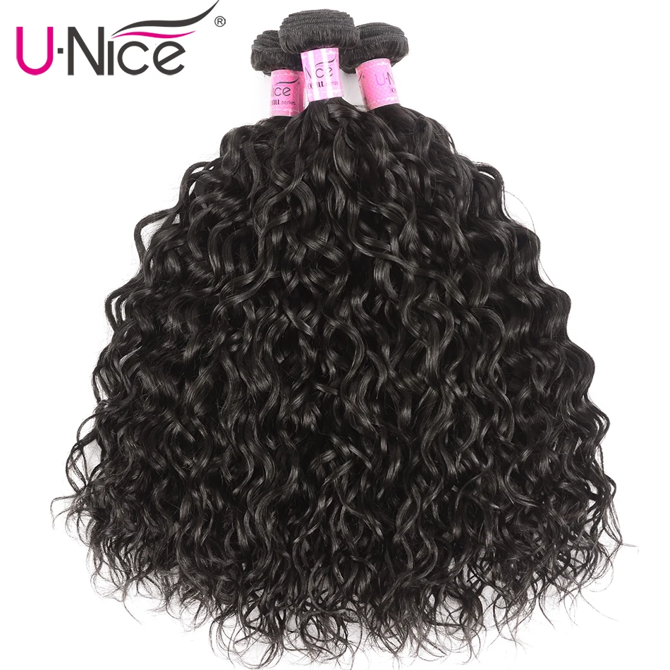 Волосы UNICE, перуанские волнистые пряди, 3 шт., уток, человеческие волосы, ткет, натуральный цвет, волосы remy, пряди, 8-26 дюймов