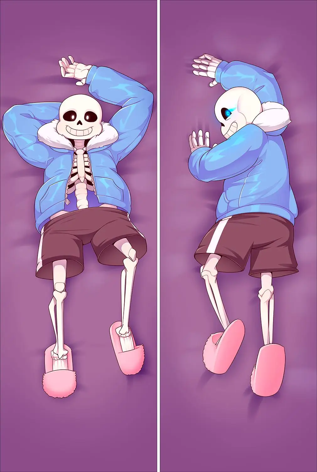 Undertale Anime Characters Dakimakura Cover - Sans and Undyne Body Pillow Case for Hugs image 2