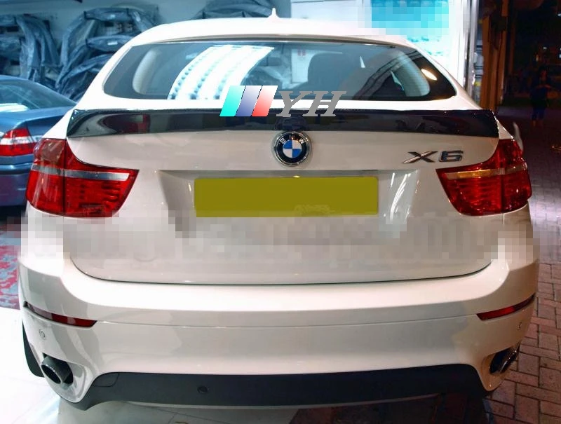 

For BMW X6 E71 2008-2014 High Quality Carbon Fiber Rear Roof Spoiler Wing Trunk Lip Boot Cover Car Styling