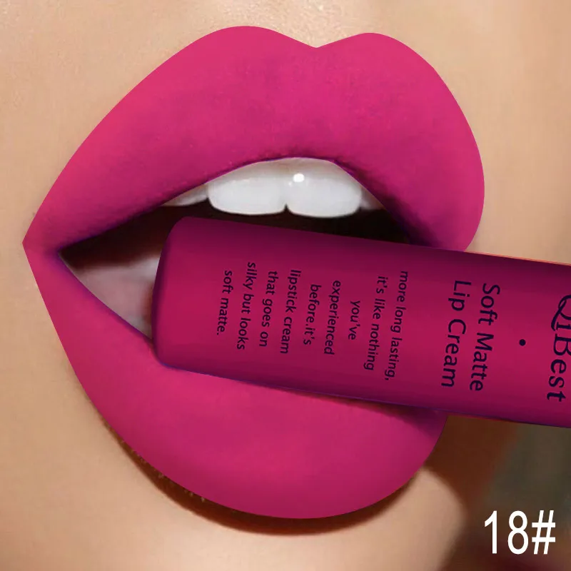 Brand 34 colors Lip Gloss Long Lasting Red Lips Matte Lipstick Liquid Lip Tint Cosmetic Nude Velvet Lipstick Matte Lip Makeup - Цвет: Q1617-18
