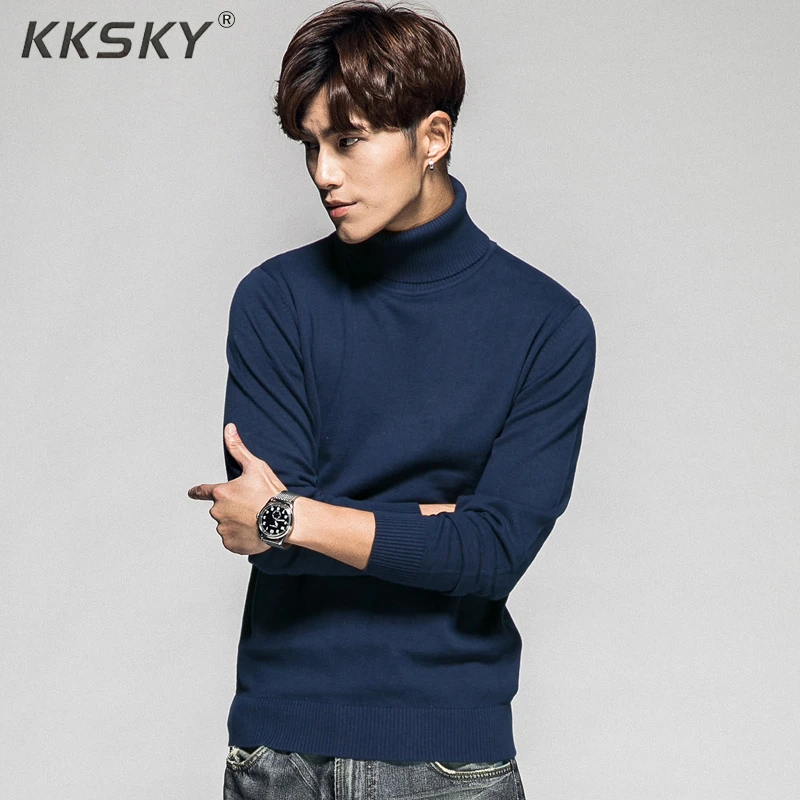 

Warm Turtleneck Men Pullovers Sweater Autumn Casual Style Pullovers Long Sleeve Pull Homme Solid Slim Fit Knitwear Coats M-3XL