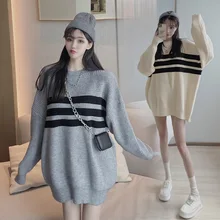

715# Autumn Winter Korean Fashion Knitted Maternity Sweaters Chic Ins Loose Pullovers Clothes for Pregnant Women Pregnancy Tops