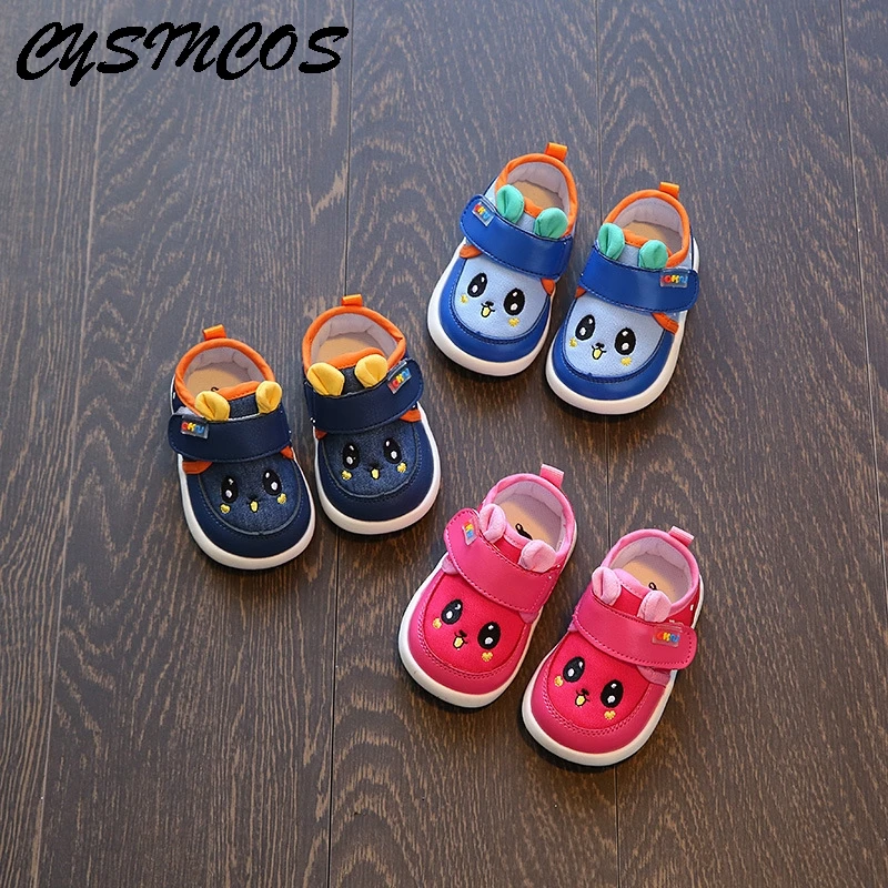 

CYSINCOS Children Soft Bottom Comfortable Single Shoes Toddler 2020 New Spring Cartoon Cute First Walker Footwear For Boys Girls