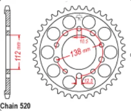 520 цепи 39T 41 Т 42 43T 44 т 45 т 48 мотоцикла звездочки для Honda 750 ADV X-ADV CT700 CTX700 NC700 NC750 CB500R CBR500R CB500F
