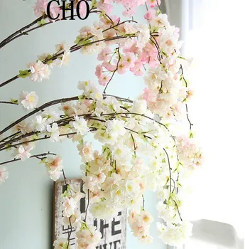 

Four Branches Each Bouquet Simulation Cherry Blossom stem long Sakura branch Wedding Arch Decorative Flower Living room Decor