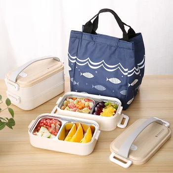 

oneisall Japanese Portable Lunch Box For Kids School 304 Stainless Steel Bento Box Kitchen Leak-proof Food Container Food Box