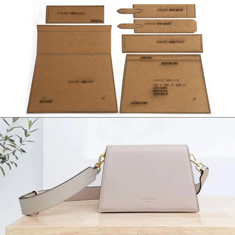 

1Set DIY Kraft Paper Template New Creative Organ Bag Shoulder Messenger Bag Leather Craft Pattern DIY Stencil Sewing Pattern