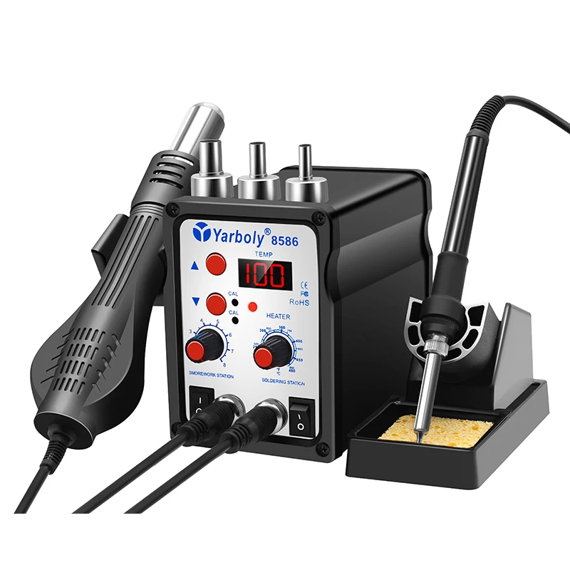 Yarboly 8586 Soldering Station 2 In 1 Bga Rework Smd Hot Air Heat Gun