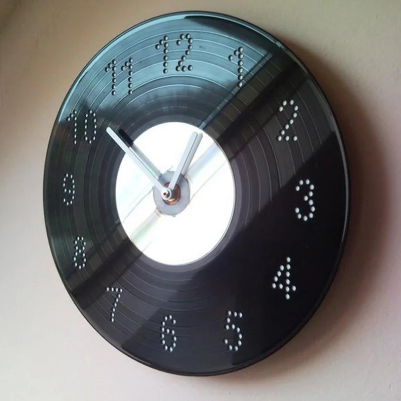 Quartz Round Vintage wall clock modern design CD Black Vinyl Record Clock Duvar Saati Horloge Mural kitchen watch for Home Decor