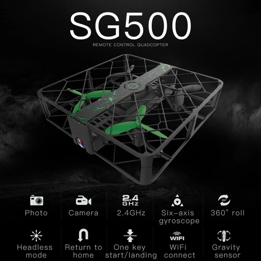 SG500 мини Дрон ударопрочный Wi-Fi пульт дистанционного управления Квадрокоптер с камерой 0.3MP 4CH высота удержания Безголовый режим RC вертолет
