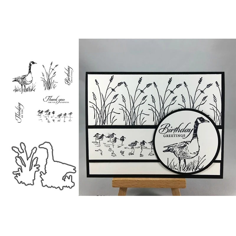 

Metal Cutting Dies and Clear Stamps for DIY Scrapbooking Duck Reed Crafts Stencil Card Make Album Sheet Decoration Die Cut 2019