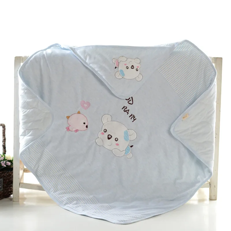 Одеяло для маленьких мальчиков и девочек; Двухслойный флисовый спальный мешок для новорожденных; детское постельное белье; 90*90 см - Цвет: Blue dog