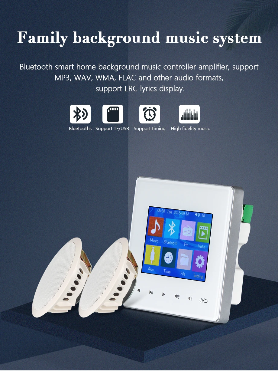 OUPUSHI AG-3 кнопочная панель музыкальный контроллер, домашняя аудиосистема с bluetooth настенная клавиатура для многокомнатного аудио