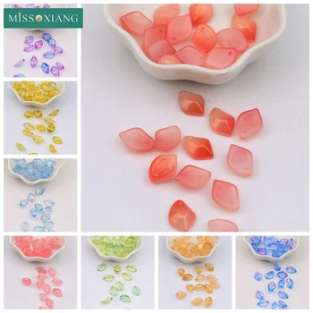 

50pcs/lot New Gradient Petals Shape Lampwork Glass Beads for Jewelry Making Hairpin Handmade DIY Accessories Wholesale