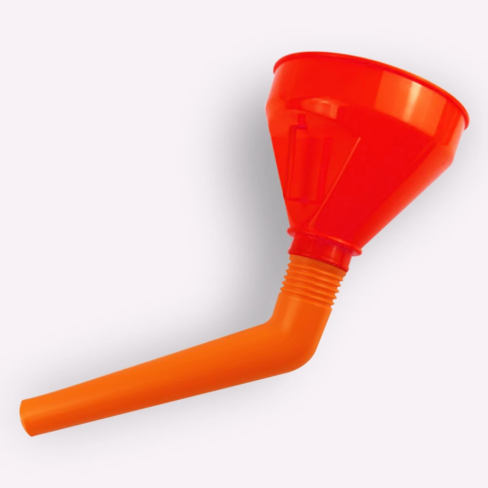 Amoyer Detachable Spout Car Can Universal Flexible Tube Mesh Filter Orange Water Oil Durable Tools Fuel Funnel Accessories 