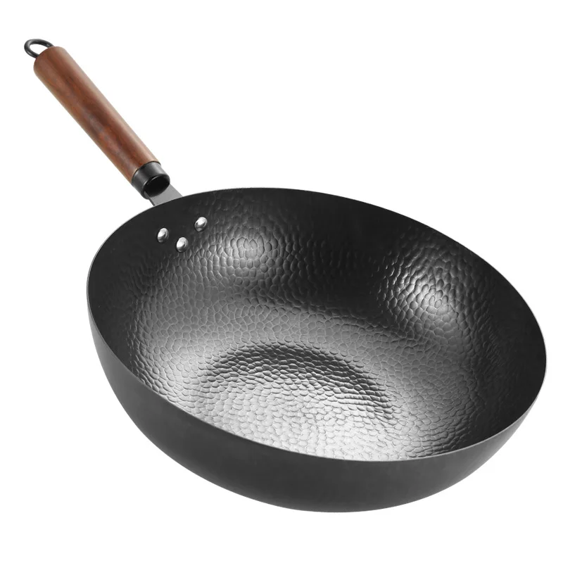 Hand old iron wok wok smoke free non stick flat