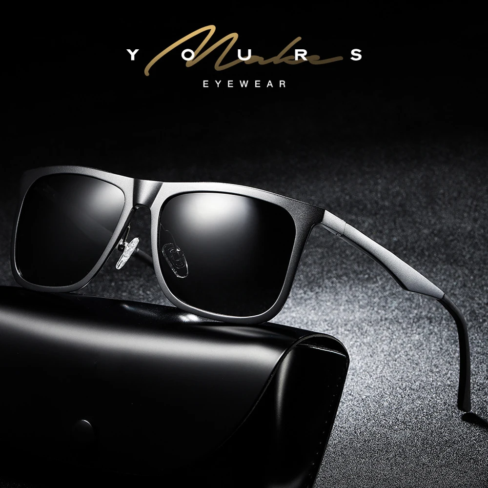 

High-end Squared Men Women Driver Sun Glasses Polarized Mirror Sunglasses Custom Made Myopia Minus Prescription Lens -1 to -6