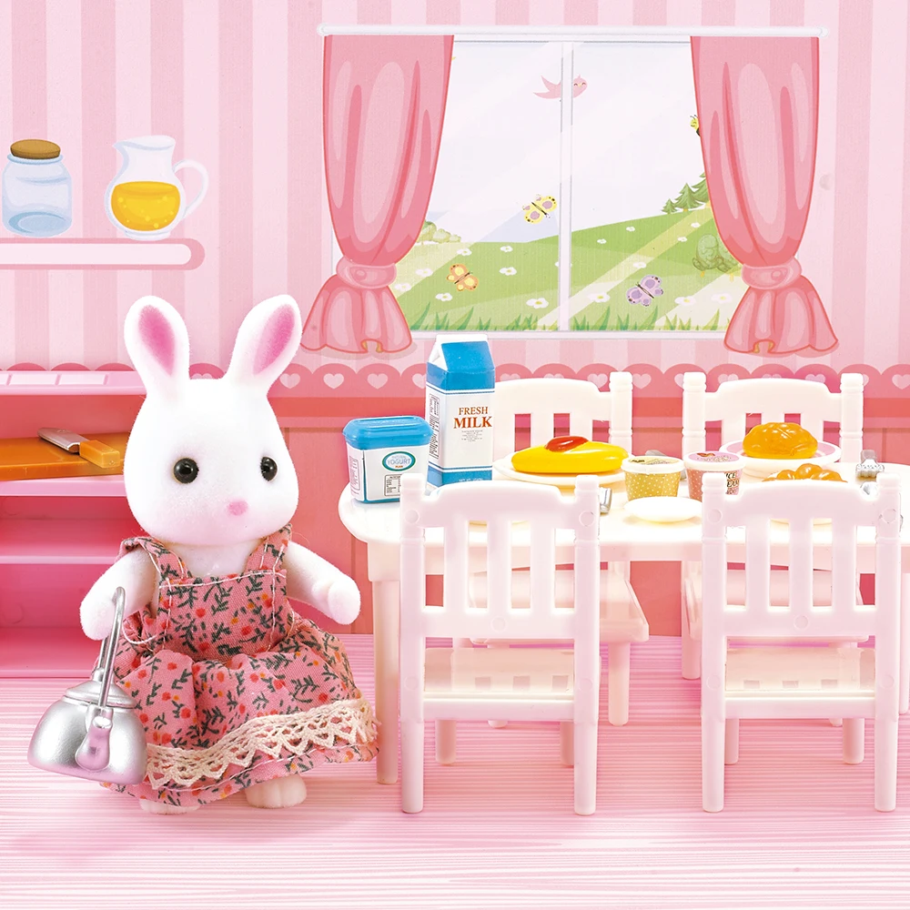 Forest Animal Family 1:12 Dolldhouse Furniture Mini Kitchen Bedroom Living Room DIY Dolls Accessories Girls Play House Toys Gift 3