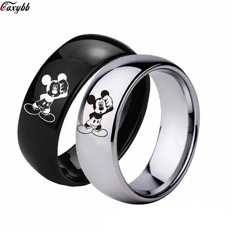 Модное парное кольцо милое Аниме Fgure палец кольцо модный простой титановый металл ювелирные изделия милый Микки Минни символ модный подарок