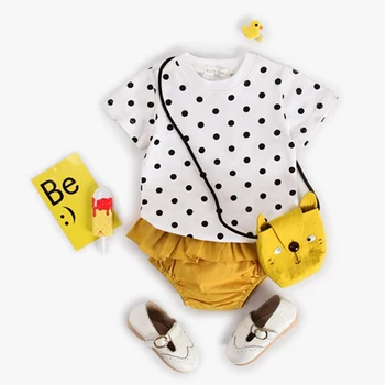 

Baby T shirts + Shorts 2pcs/lot 2020 NewBorn Baby Girls Dot Clothing Set Summer Baby Set Cotton Suit Newborn Baby Boy Clothes