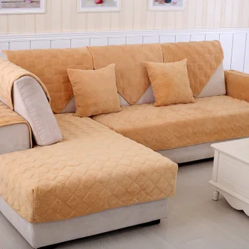 

Winter plush padded sofa cushion, solid color non-slip sofa cushion, back cushion, arm towel