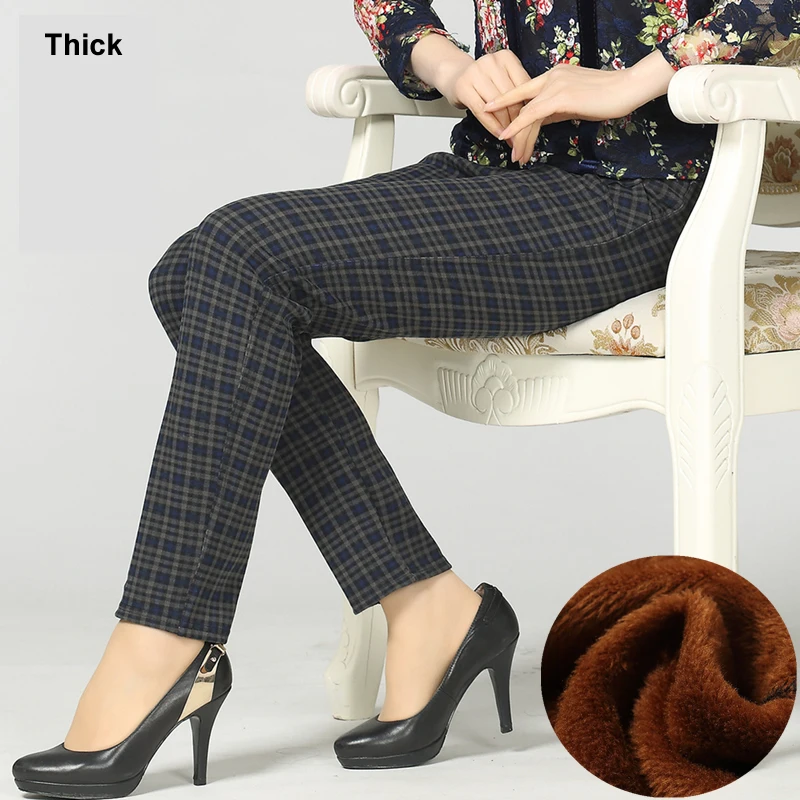A Thick Velvet Зимние женские брюки размера плюс,, теплые бархатные обтягивающие штаны с высокой талией, Стрейчевые брюки-карандаш, женские брюки - Цвет: A Thick Velvet