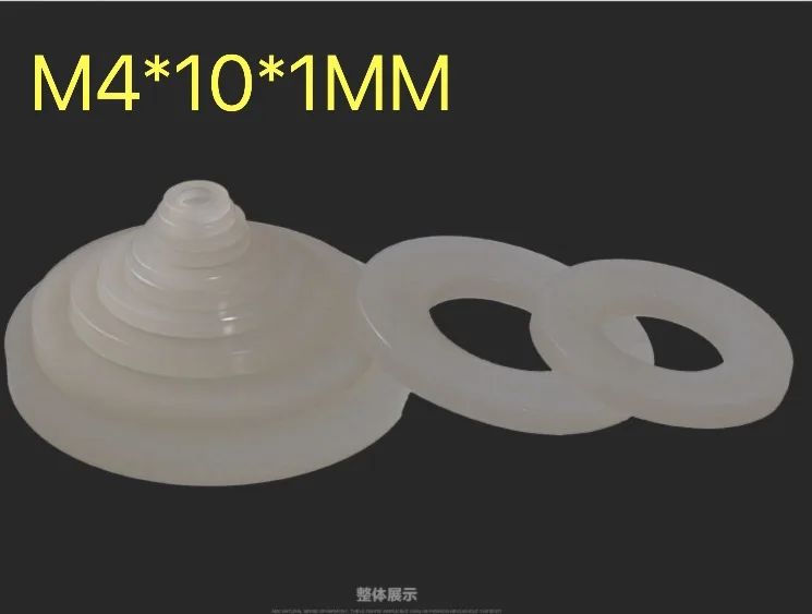 

200Pieces/Lot M4X10X1MM Nylon Washers Insulation Flat Plastic Gasket Ring
