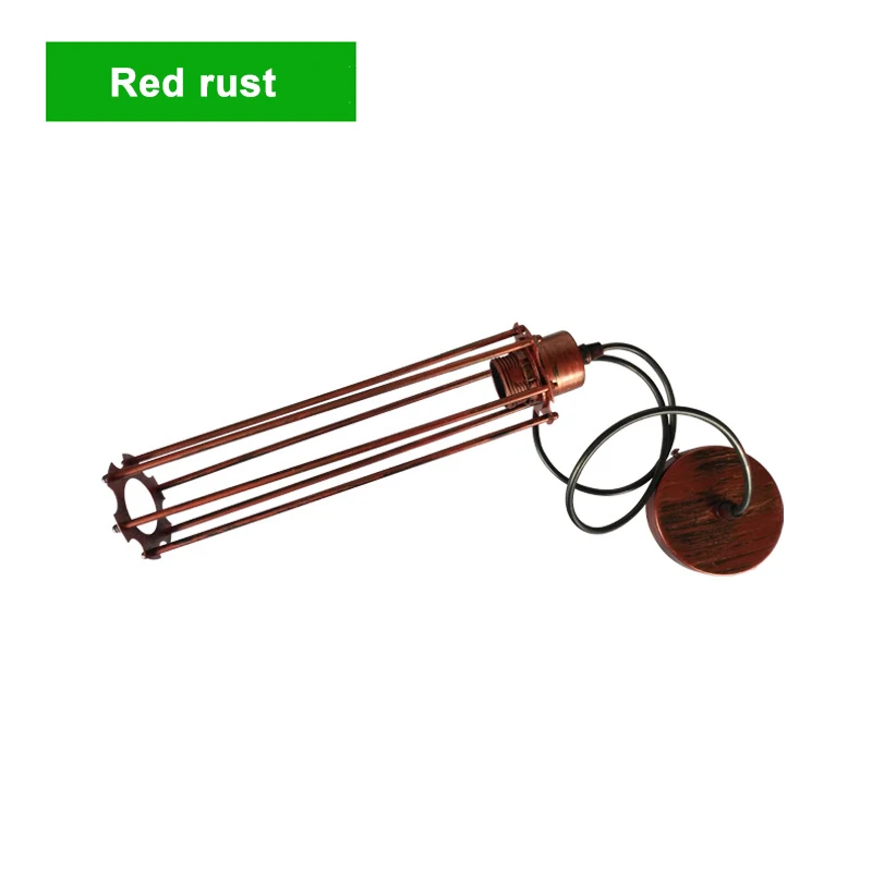 Red rust body Современная черная клетка кулон с трубой светильники Железный минималистичный ретро скандинавский Лофт промышленный светильник металлическая Подвесная лампа E27 Крытый ZDD0007 - Цвет корпуса: Red rust body