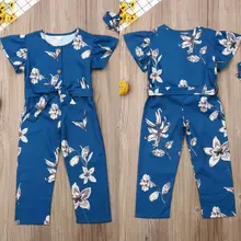 Комплект из 2 предметов, комбинезоны для новорожденных для малышей и детей постарше с рукавами-крылышками; одежда с цветочным принтом детские комбинезоны для девочек; детская одежда; комбинезон Спортивный костюм для малышей