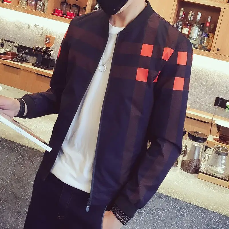 

2018 Spring Clothing New Style Jacket Men'S Wear Fashion Man Plaid Digital Printing Jacket A106-1-Jk25