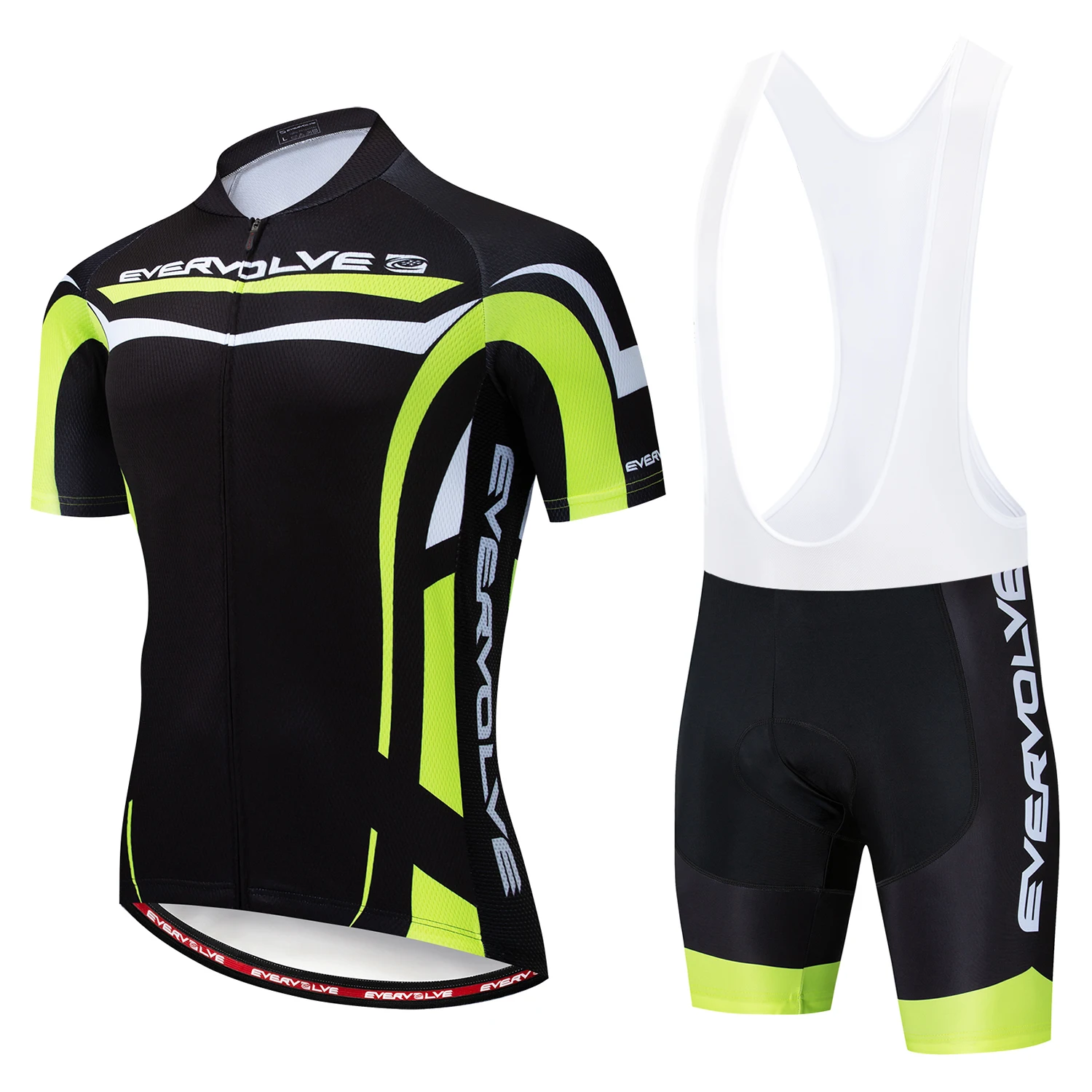 

Summer Men's Outdoor City Bike Riding Cool Green Shirt Sweat-Absorbing and Wet Brace Suit
