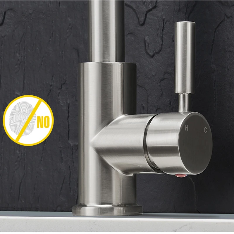 Wholesale And Retail Kitchen Faucet Chrome/ Brushed Deck Mounted Pull Out Sprayer Vessel Sink Cold and Hot Mixer Tap