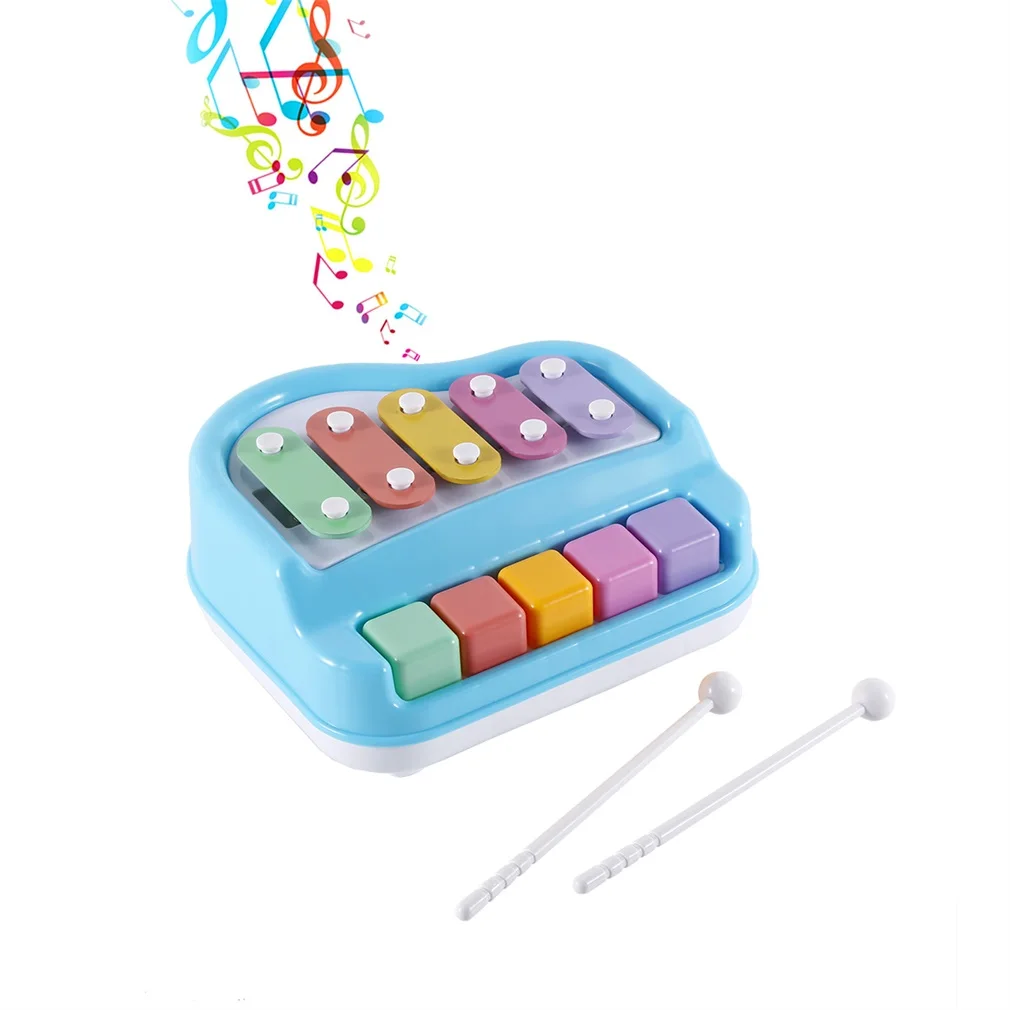 

Baby Kids Musical Toy Educational Piano Music Toy with Two Piano Sticks For Developing a Sense of Rhythm and Timing 2 Colors