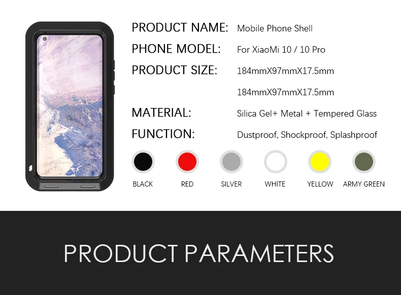 LOVE MEI For Xiaomi Mi 10 Pro Case Shock Dirt Proof Water Resistant Metal Armor Cover Phone Case For Xiaomi Mi 10 (11)