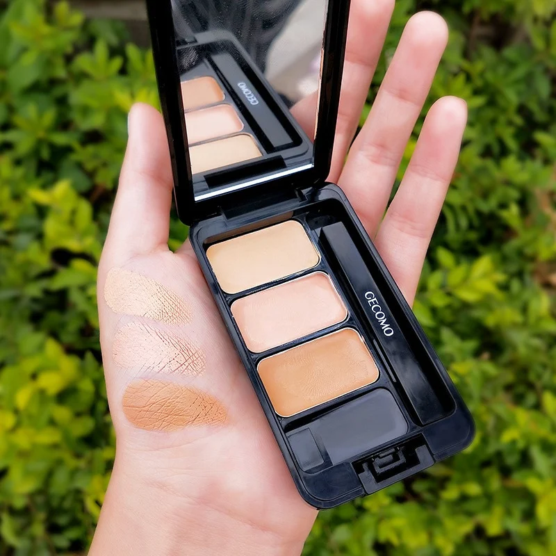 3 цвета, консилер, макияж, стойкий, водостойкий, увлажняющий, поры, акне, покрытие, контур лица, Косметика для макияжа