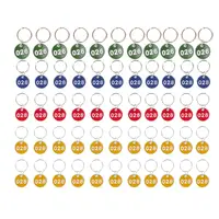 50Pcs Aluminium Alloy Storage Tags Metal Numbers Plates Numbered Key Numbered Tags 1-50(Number 1-50) 1