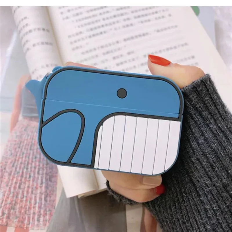 Cute 3 for airpods pro case cartoon cute for airpods pro cover silicone pig for apple bluetooth cases bear animer accessory - Цвет: whale