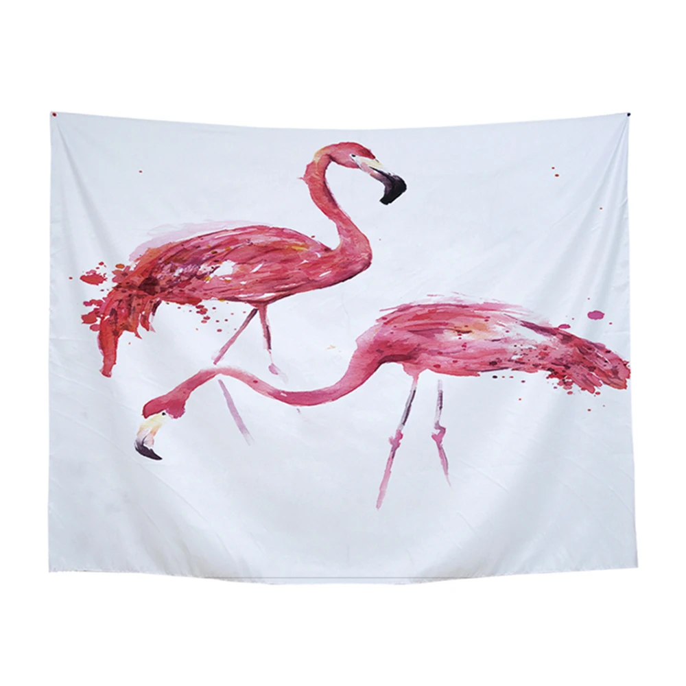 Flamingo Printed 100% Polyester Tapestry Wall Hanging Dorm Decor Blankets For Walls Tapestrys Blanket | Дом и сад