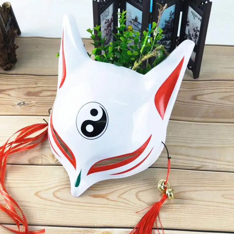 

Party Mask Halloween Masquerade Japanese Style Ling Fox Fairy Half Face and Wind Hand Painted Fox Mask Bar Nightclub Party Mask