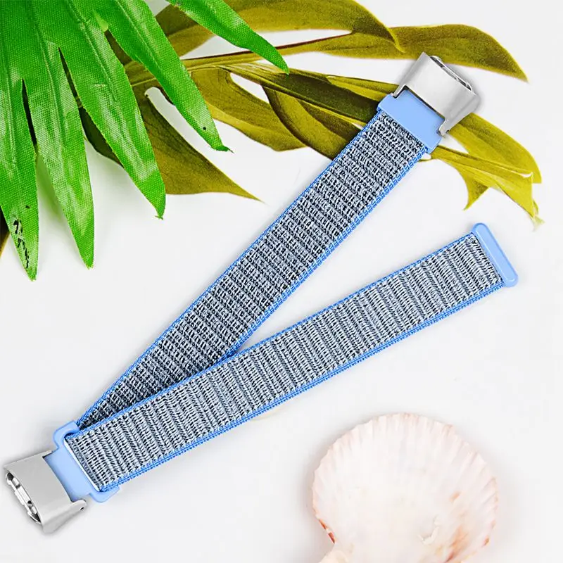 OULUCCI leather watch band for Samsung galaxy SM R370 watch band Metal Bracelet strap for samsung galaxy watch strap - Цвет: Nylon  blue