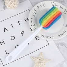 Радужная цветная щетка для чашки, кухонная Чистящая губка, щетка для бокалов бутылок для чая, кофе, очиститель стекла, семейные щетки для мытья, инструменты