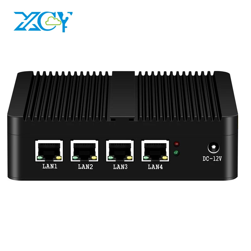 XCY urządzenie Firewall Mini komputer Intel Celeron J4125 czterordzeniowe 4x LAN 2.5G i225V karta sieciowa miękki Router Pfsense OPNsense