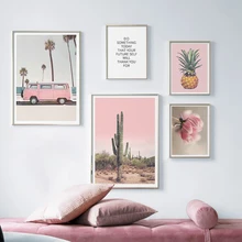 Paysage toile affiche nordique décoration Bus Cactus Pienapple mur Art impression peinture décoratif photo scandinavie décor à la maison(China)