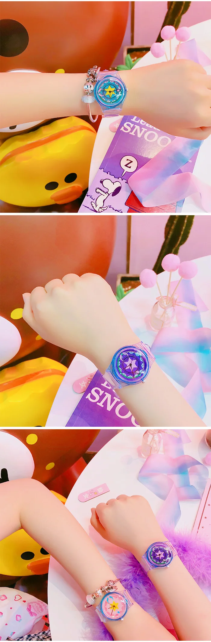 Часы для девочек Сейлор Мун милые Аниме часы модный подарок простой розовый прозрачный ремешок креативный reloj mujer relogio feminino горячая распродажа