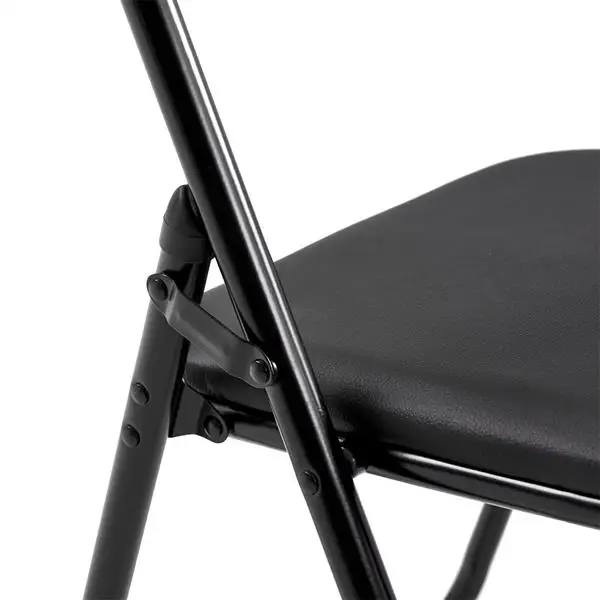 [US-W]3023 4pcs/6pcs Office Conference Chair Foldable Leather Square Back Camel Chair Black Structure is Strong and Durable images - 6