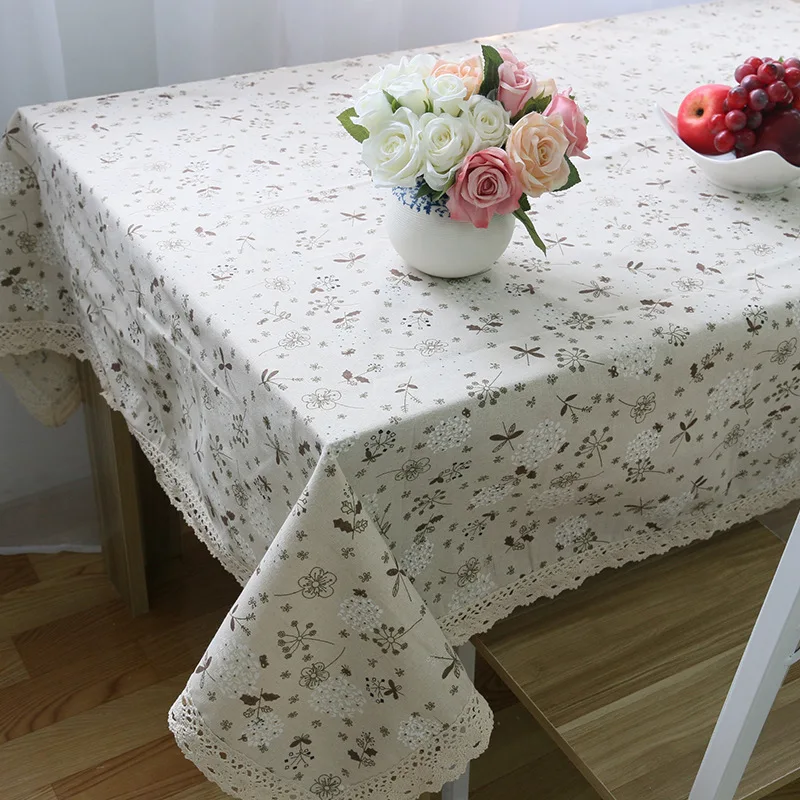 

Hot-selling pastoral style tablecloth dandelion cotton linen universal cover cloth factory direct sales