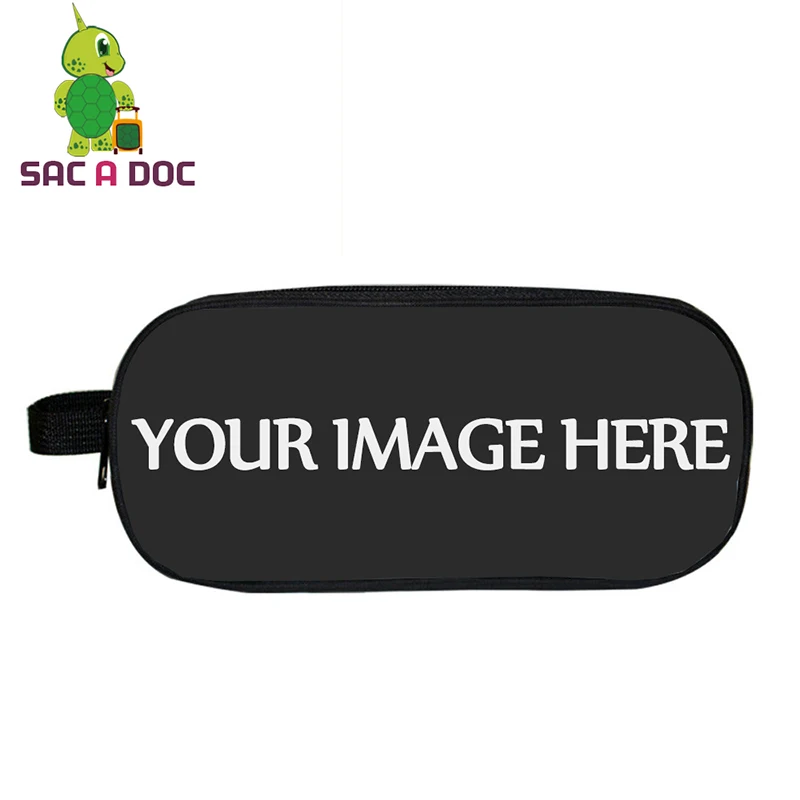  Customize Logo Image Design Cosmetic Cases Double Layer Pencil Holder Unisex Students Stationery St