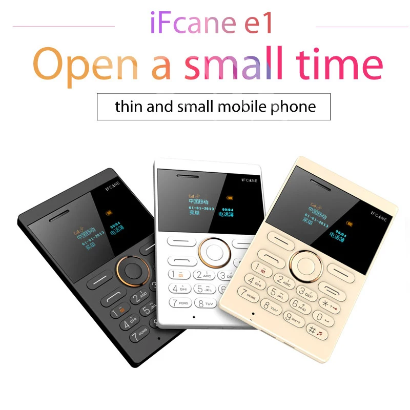 Разблокированный Ifcane E1 маленький мобильный телефон 0,96 дюймы лоток для сим карт тонкий ультра Кредитная карта студенческий MP3 FM Карманный Маленький размер мини celulares