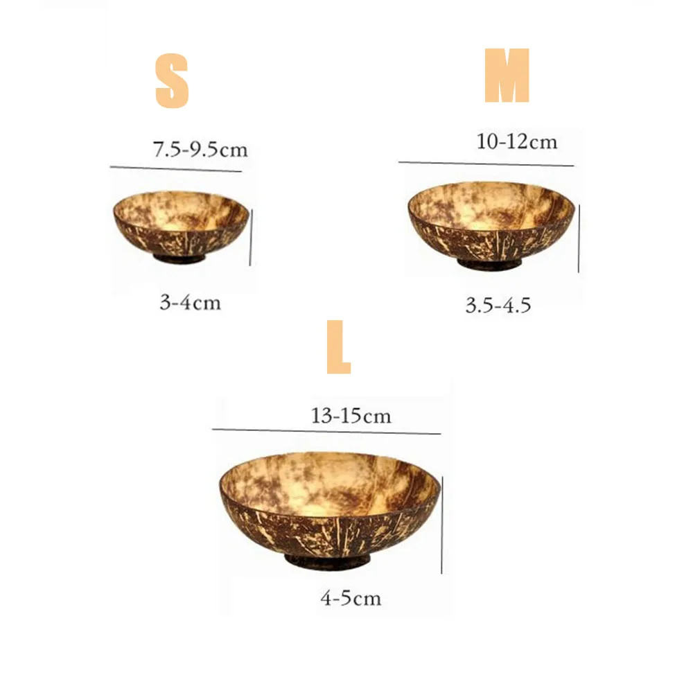 1 шт. миска из скорлупы кокоса, фруктовая салатная лапша, рис, миска ручной работы, украшение из натурального кокоса, фруктовая миска, кухонные аксессуары
