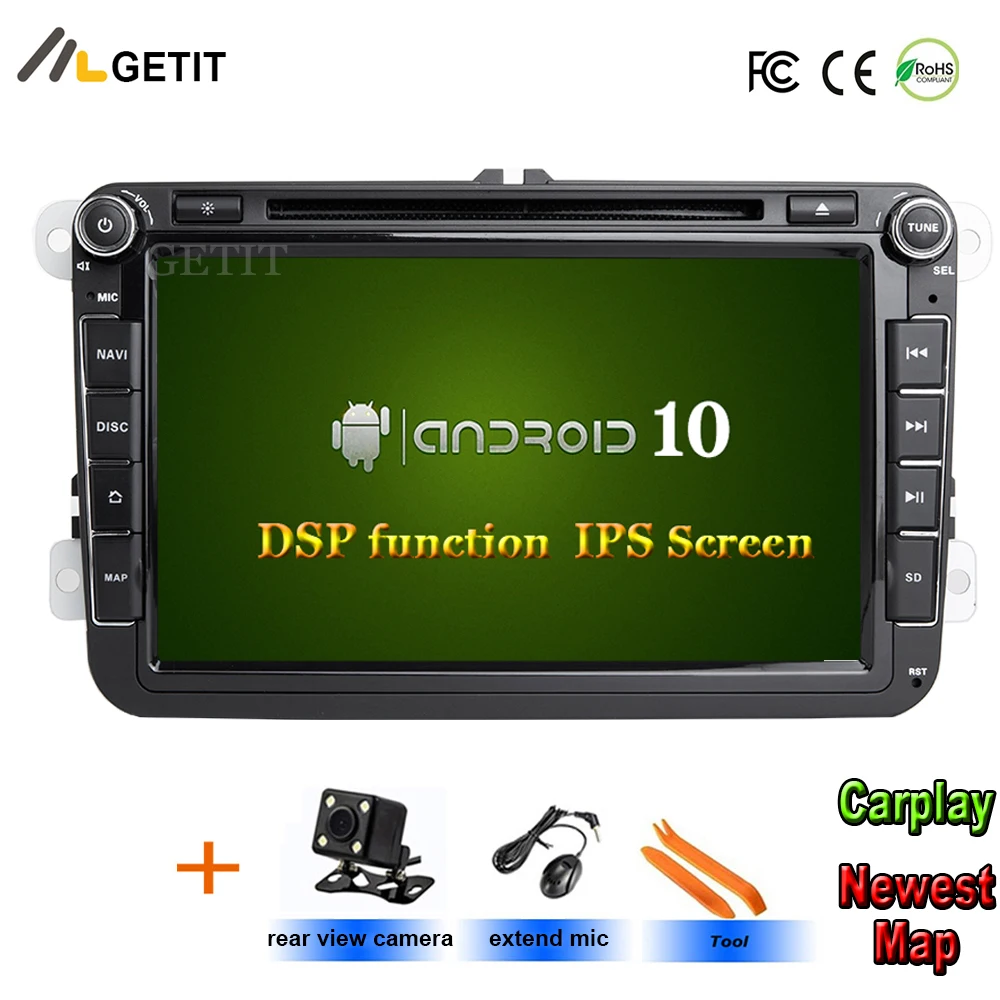 Android 10 Car DVD Player For Rapid Yeti Volkswagen vw passat b6 golf 4 5 6 polo tiguan Seat Altea Toledo BORA Stereo Radio | Автомобили и